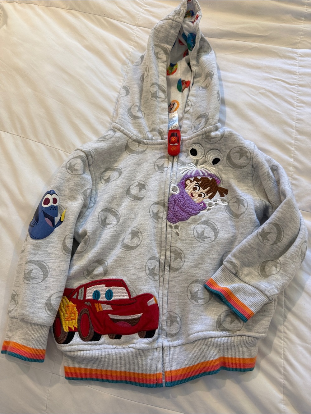 Disney Gray Kids Hoodie with Cars & Characters